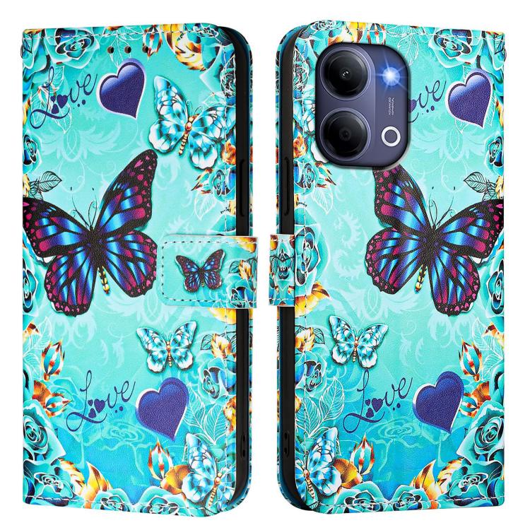 For vivo Y21 5G 2026 / Y05 4G Colored Drawing Pattern Plain Weave Leather Phone Case