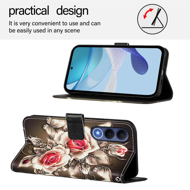 For vivo V70 FE 5G Colored Drawing Pattern Plain Weave Leather Phone Case