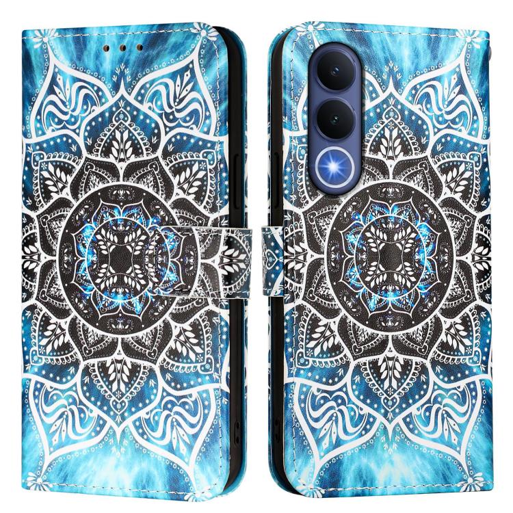 For vivo V70 FE 5G Colored Drawing Pattern Plain Weave Leather Phone Case