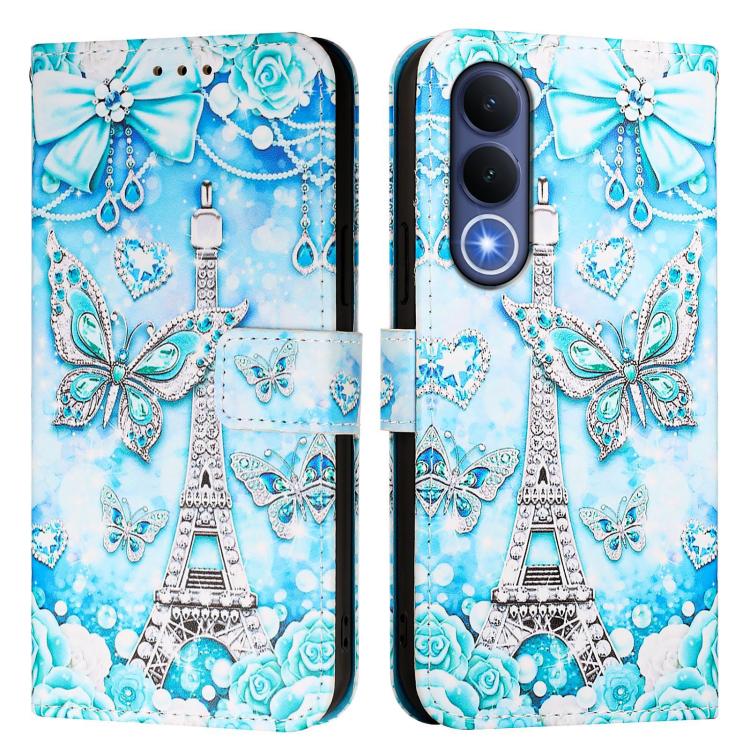 For vivo V70 FE 5G Colored Drawing Pattern Plain Weave Leather Phone Case