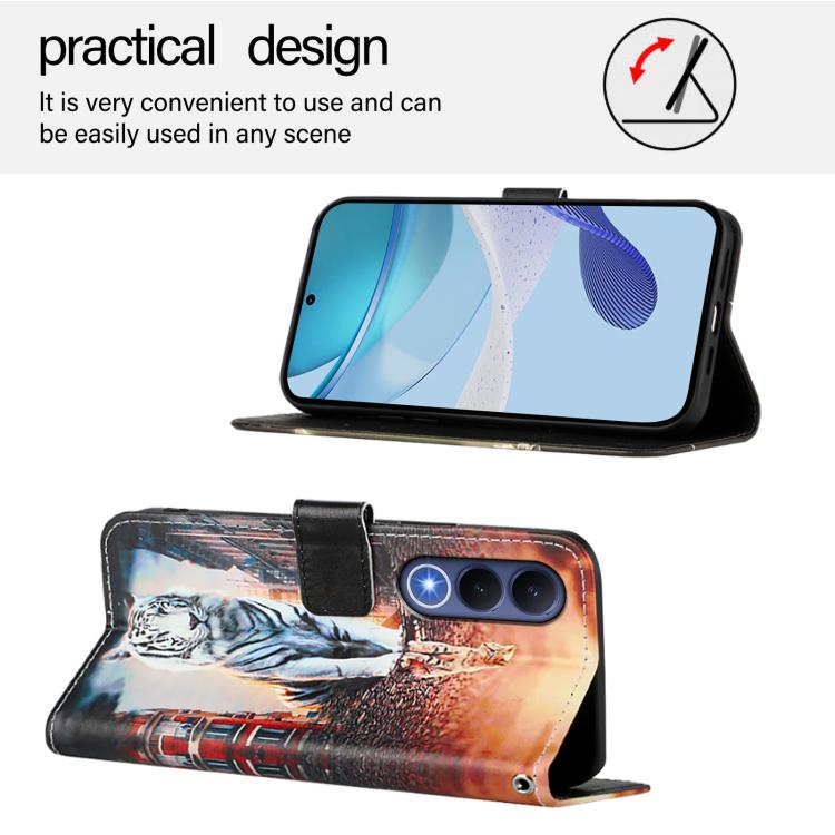 For vivo V70 FE 5G Colored Drawing Pattern Plain Weave Leather Phone Case