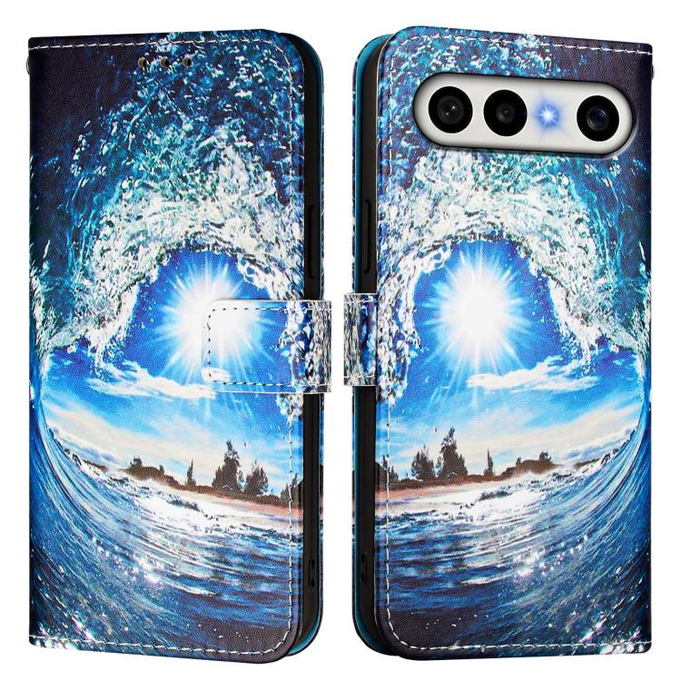For vivo X300 FE 5G Russia / Zeiss Colored Drawing Pattern Plain Weave Leather Phone Case