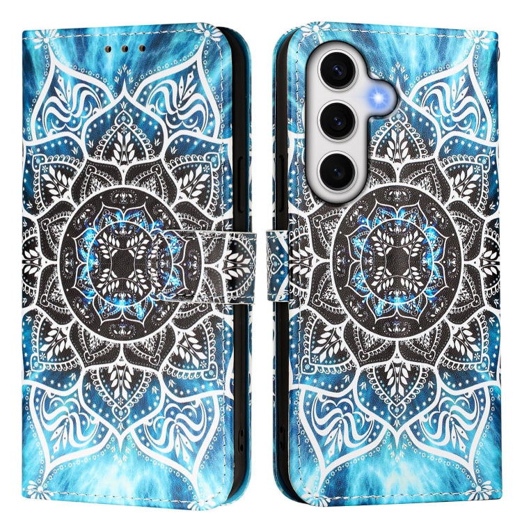 For Samsung Galaxy S24 FE 5G   Colored Drawing Pattern Plain Weave Leather Phone Case