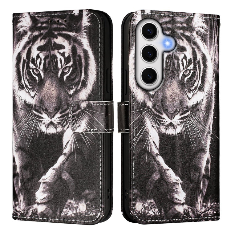 For Samsung Galaxy S24 FE 5G   Colored Drawing Pattern Plain Weave Leather Phone Case