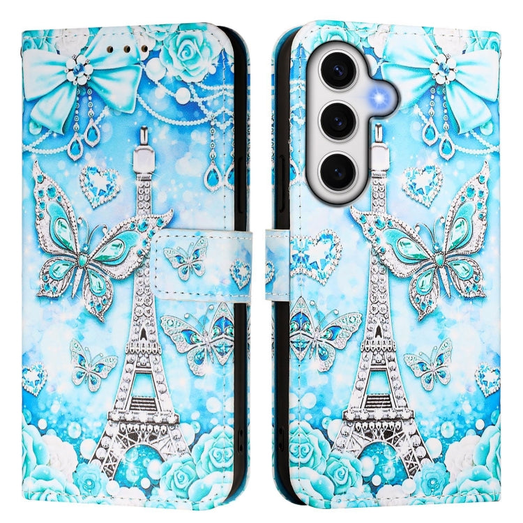 For Samsung Galaxy S24 FE 5G   Colored Drawing Pattern Plain Weave Leather Phone Case