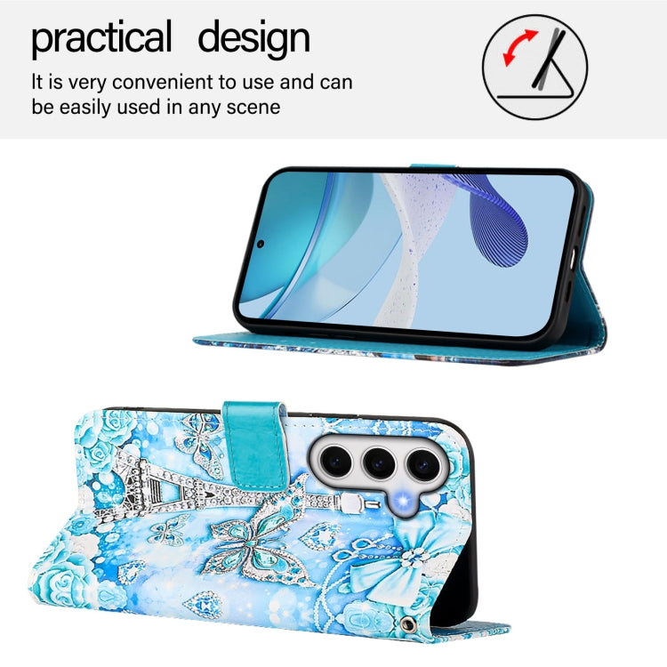 For Samsung Galaxy S24 FE 5G   Colored Drawing Pattern Plain Weave Leather Phone Case