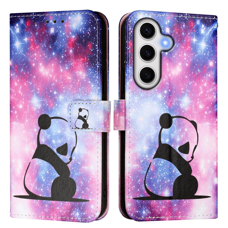 For Samsung Galaxy S24 FE 5G   Colored Drawing Pattern Plain Weave Leather Phone Case