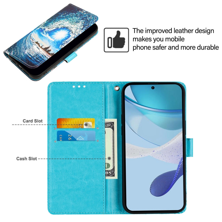 For Samsung Galaxy S24 FE 5G   Colored Drawing Pattern Plain Weave Leather Phone Case