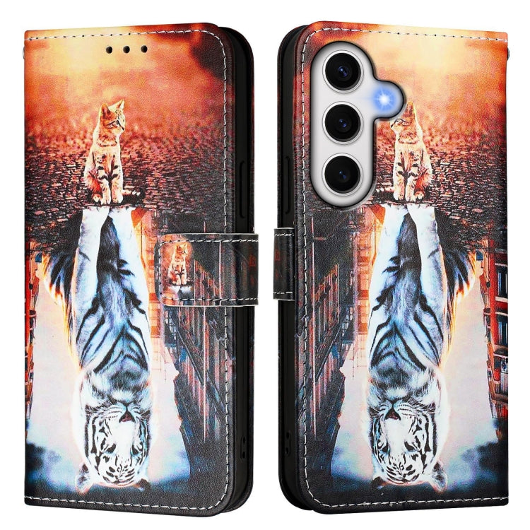 For Samsung Galaxy S24 FE 5G   Colored Drawing Pattern Plain Weave Leather Phone Case