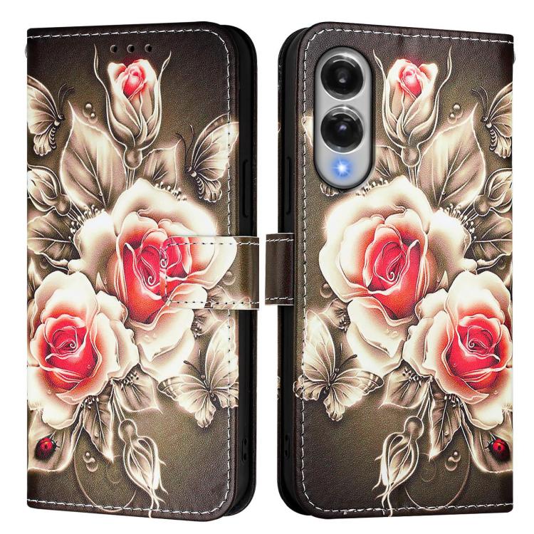 For Samsung Galaxy S25 Edge 5G Colored Drawing Pattern Plain Weave Leather Phone Case