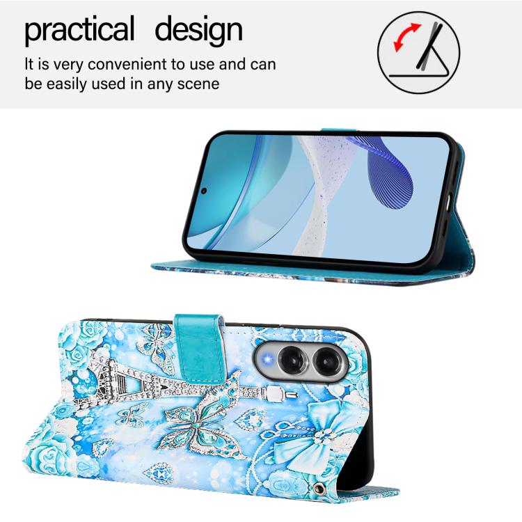 For Samsung Galaxy S25 Edge 5G Colored Drawing Pattern Plain Weave Leather Phone Case