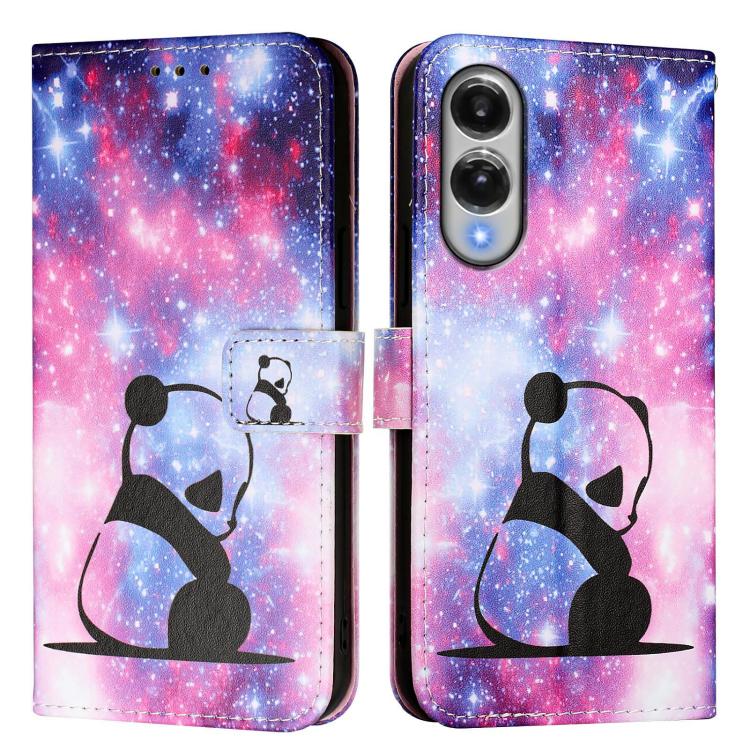 For Samsung Galaxy S25 Edge 5G Colored Drawing Pattern Plain Weave Leather Phone Case