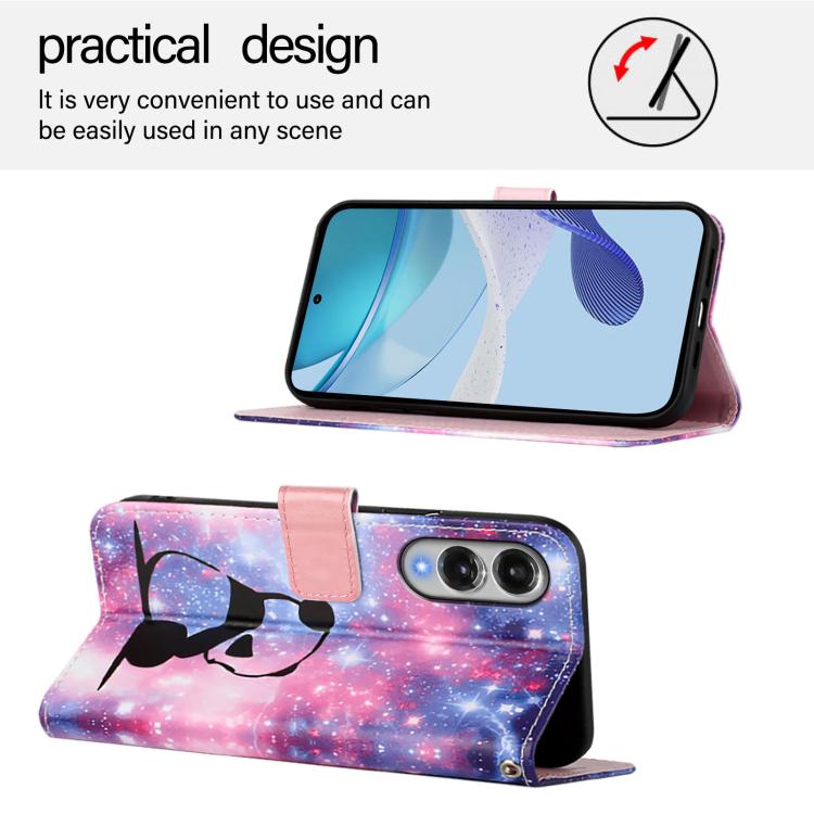 For Samsung Galaxy S25 Edge 5G Colored Drawing Pattern Plain Weave Leather Phone Case