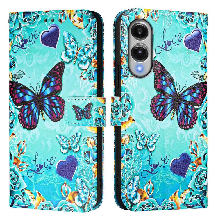 For Samsung Galaxy S25 Edge 5G Colored Drawing Pattern Plain Weave Leather Phone Case