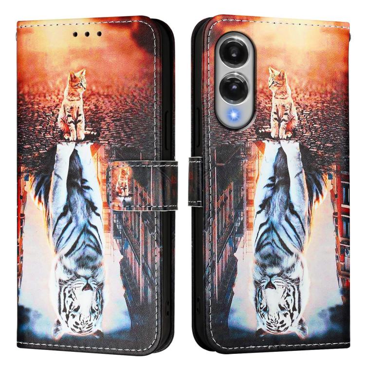 For Samsung Galaxy S25 Edge 5G Colored Drawing Pattern Plain Weave Leather Phone Case