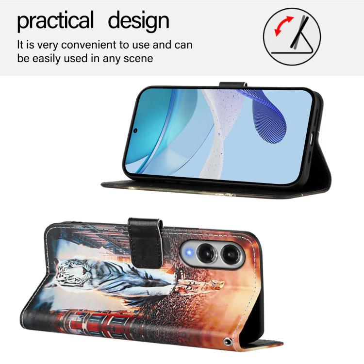 For Samsung Galaxy S25 Edge 5G Colored Drawing Pattern Plain Weave Leather Phone Case