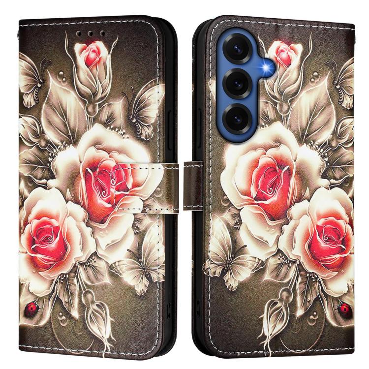 For Samsung Galaxy S26+ 5G Colored Drawing Pattern Plain Weave Leather Phone Case