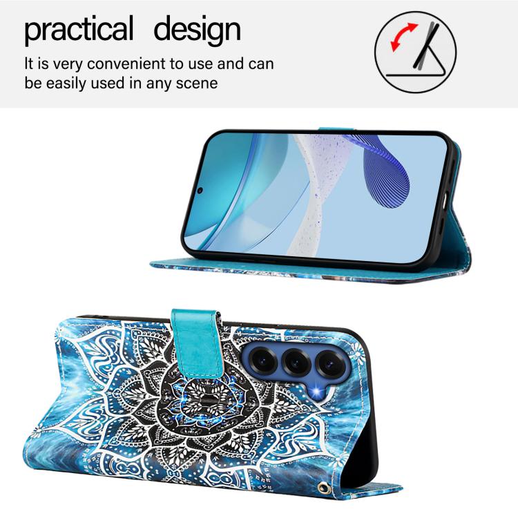 For Samsung Galaxy S26+ 5G Colored Drawing Pattern Plain Weave Leather Phone Case