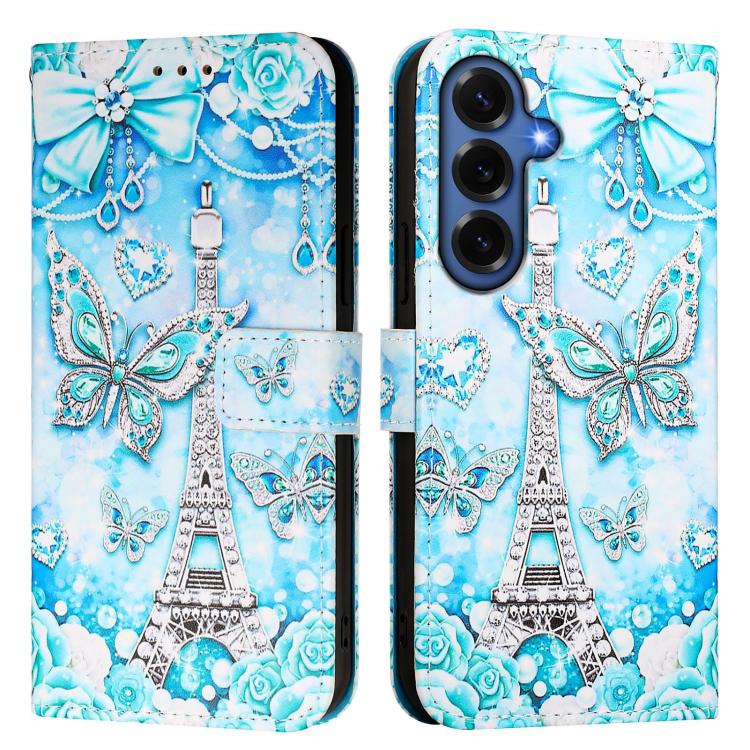 For Samsung Galaxy S26+ 5G Colored Drawing Pattern Plain Weave Leather Phone Case