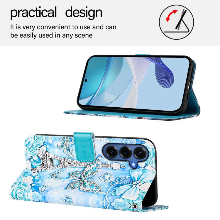For Samsung Galaxy S26+ 5G Colored Drawing Pattern Plain Weave Leather Phone Case