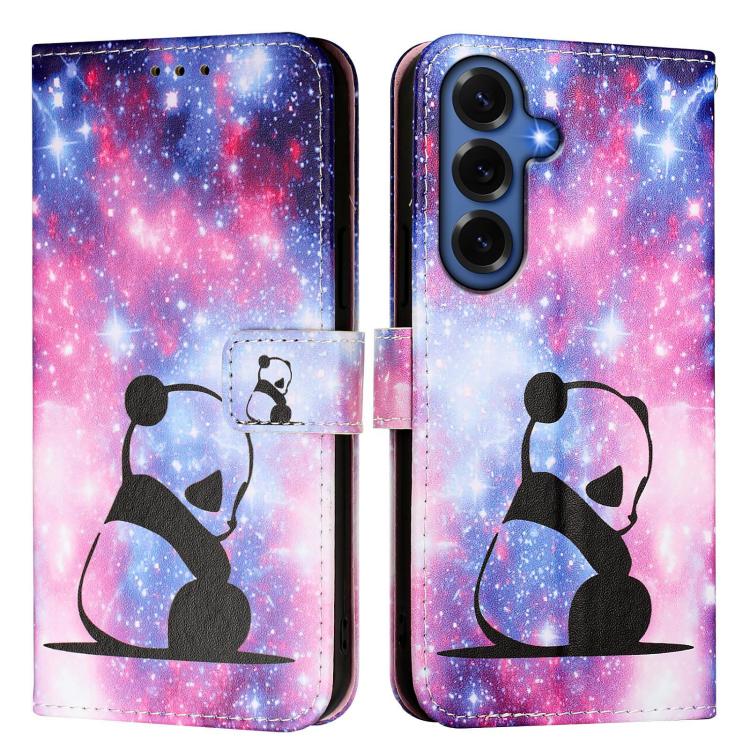 For Samsung Galaxy S26+ 5G Colored Drawing Pattern Plain Weave Leather Phone Case