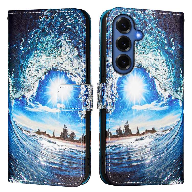 For Samsung Galaxy S26+ 5G Colored Drawing Pattern Plain Weave Leather Phone Case