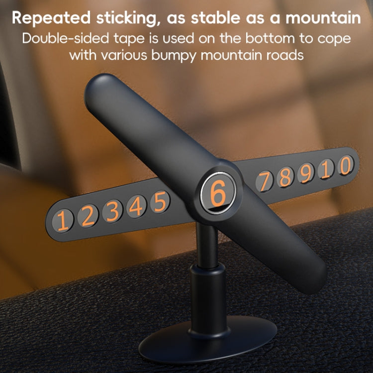 3R-2167 Creative Windmill Rotating Hidden Temporary Car Parking Card - Black