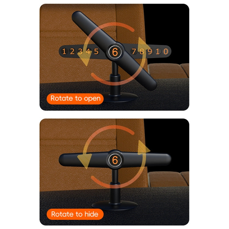 3R-2167 Creative Windmill Rotating Hidden Temporary Car Parking Card - Black