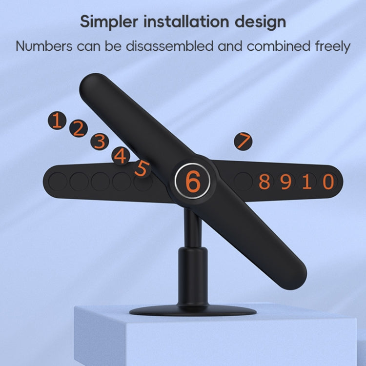 3R-2167 Creative Windmill Rotating Hidden Temporary Car Parking Card - Black