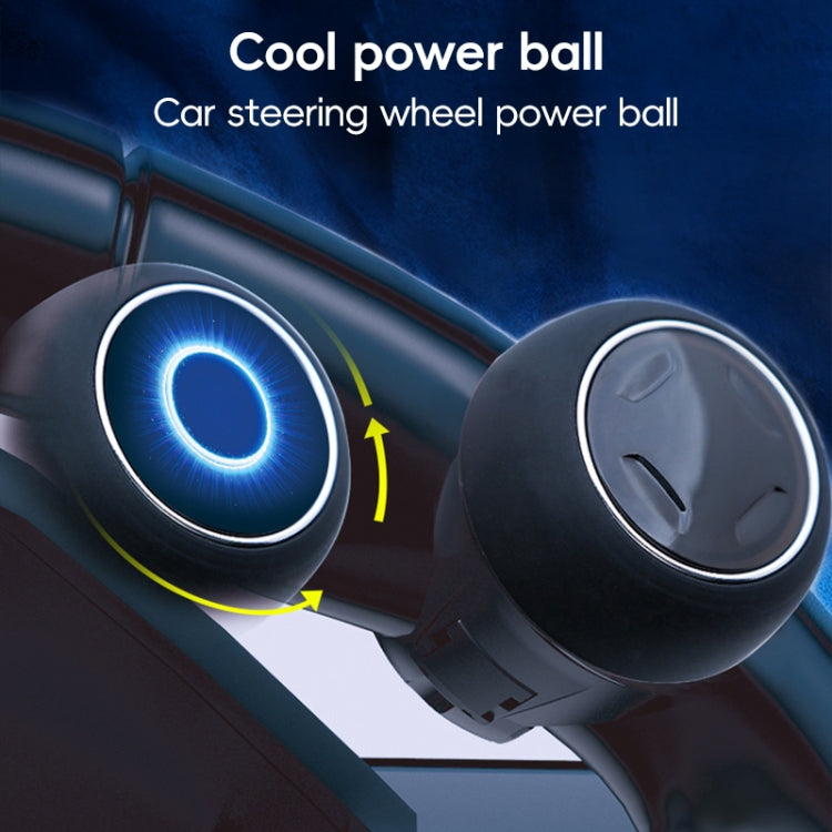 3R-2255 Car Steering Wheel Booster Ball Car Steering Wheel Turning Aid with Light - Black