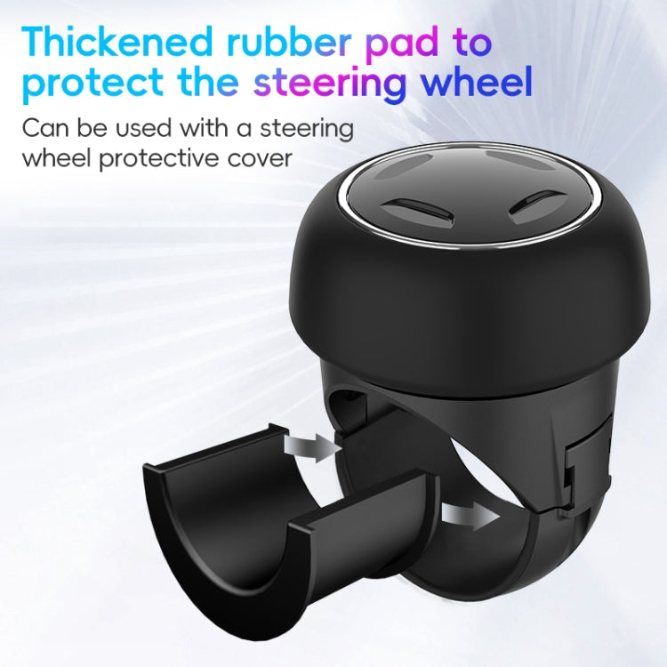 3R-2255 Car Steering Wheel Booster Ball Car Steering Wheel Turning Aid with Light - Black
