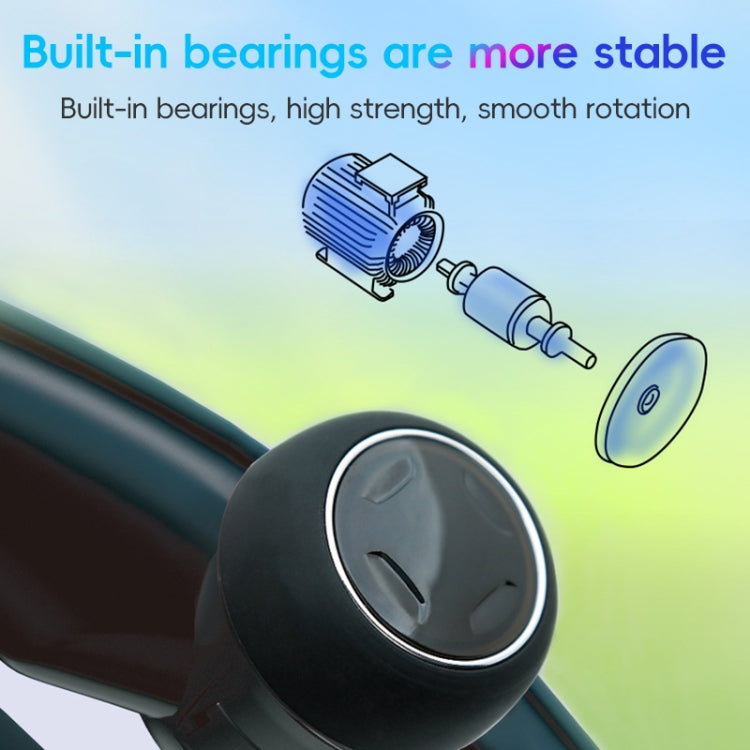 3R-2255 Car Steering Wheel Booster Ball Car Steering Wheel Turning Aid with Light - Black