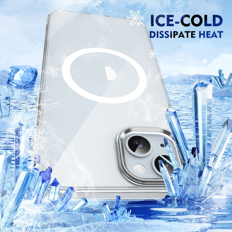 For iPhone 14 Plus / 15 Plus Ice Feel HD Transparent MagSafe PC Full Coverage Phone Case