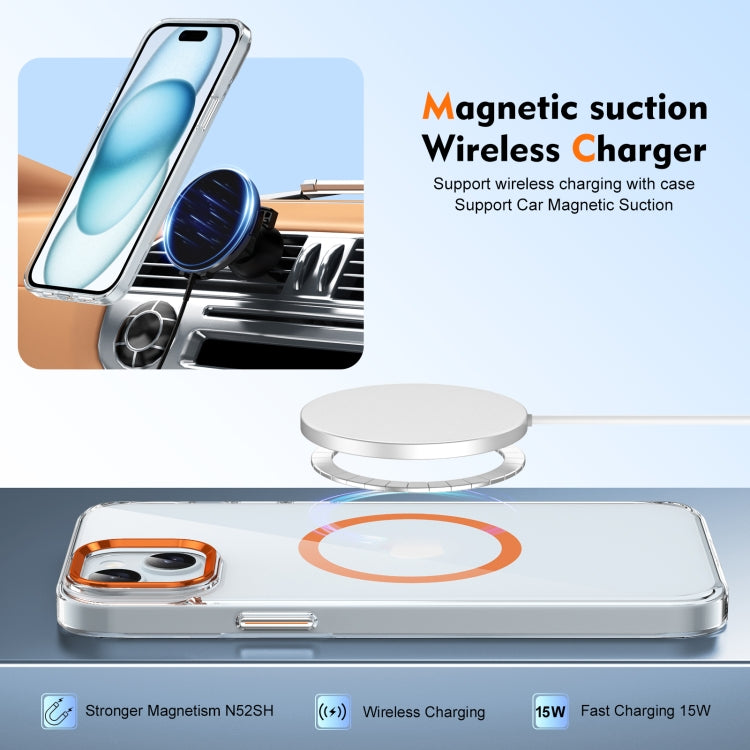 For iPhone 14 Plus / 15 Plus Ice Feel HD Transparent MagSafe PC Full Coverage Phone Case