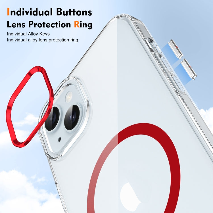 For iPhone 14 Plus / 15 Plus Ice Feel HD Transparent MagSafe PC Full Coverage Phone Case