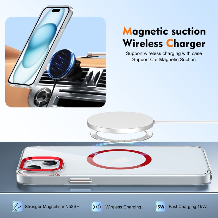 For iPhone 14 Plus / 15 Plus Ice Feel HD Transparent MagSafe PC Full Coverage Phone Case