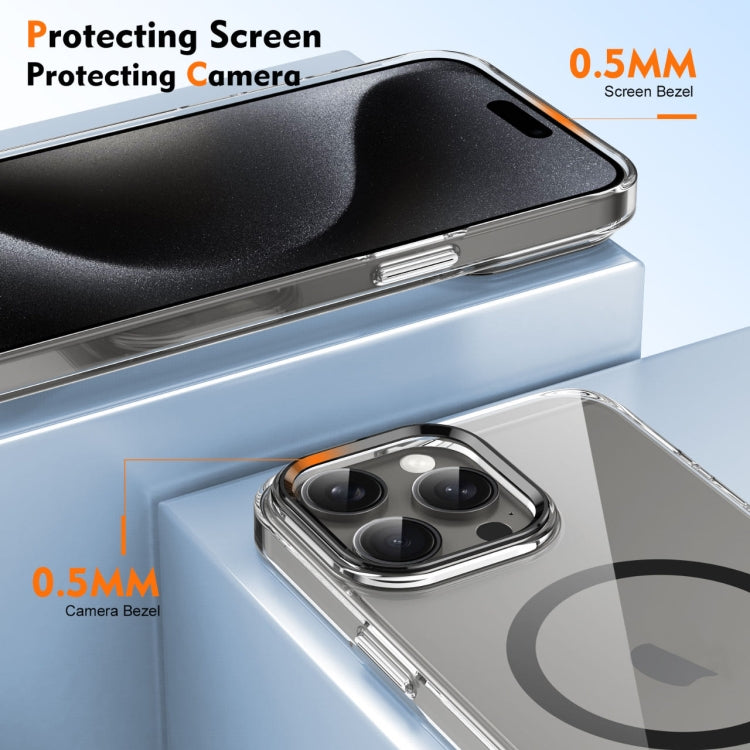 For iPhone 15 Pro Max Ice Feel HD Transparent MagSafe PC Full Coverage Phone Case