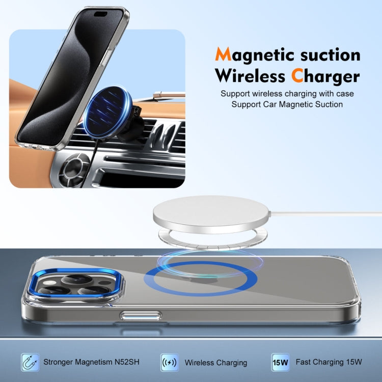 For iPhone 15 Pro Max Ice Feel HD Transparent MagSafe PC Full Coverage Phone Case