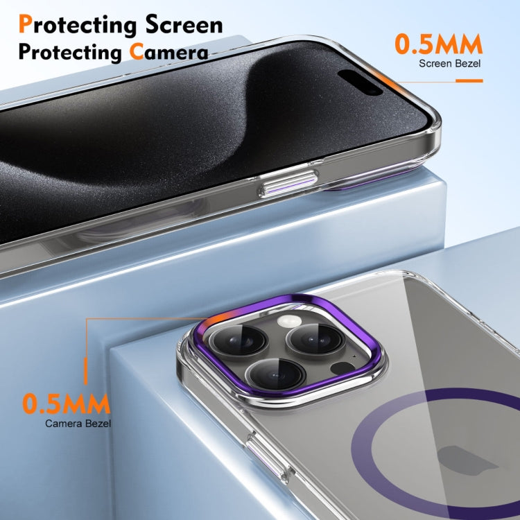 For iPhone 15 Pro Max Ice Feel HD Transparent MagSafe PC Full Coverage Phone Case