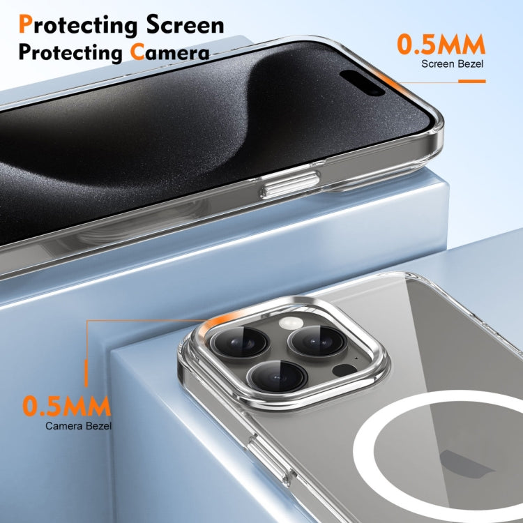 For iPhone 15 Pro Ice Feel HD Transparent MagSafe PC Full Coverage Phone Case