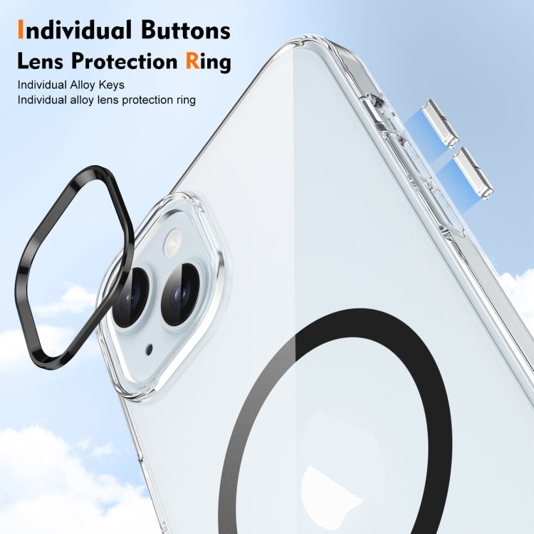 For iPhone 15 Ice Feel HD Transparent MagSafe PC Full Coverage Phone Case