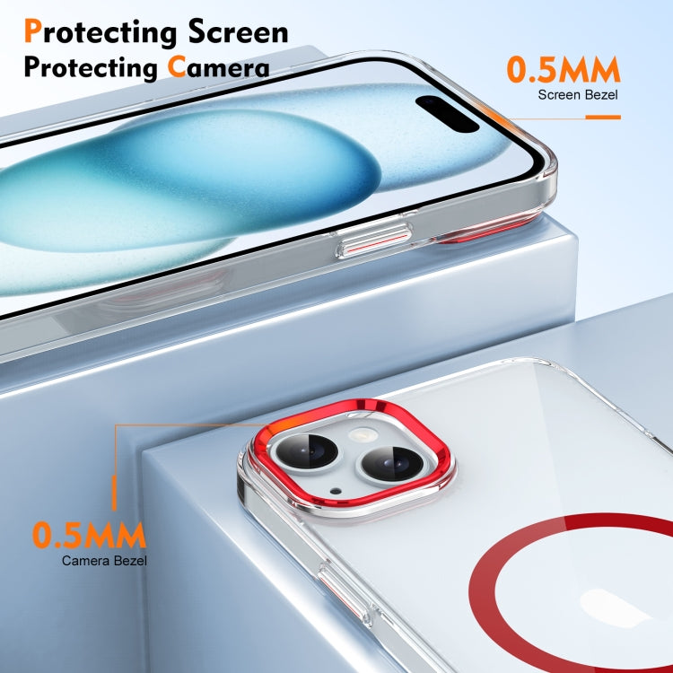 For iPhone 15 Ice Feel HD Transparent MagSafe PC Full Coverage Phone Case