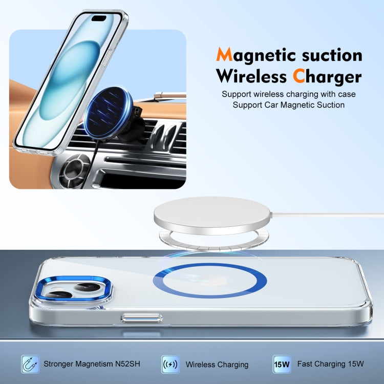 For iPhone 15 Ice Feel HD Transparent MagSafe PC Full Coverage Phone Case
