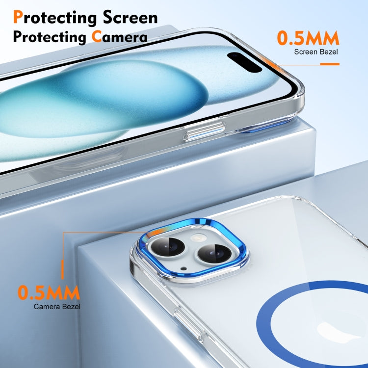 For iPhone 15 Ice Feel HD Transparent MagSafe PC Full Coverage Phone Case