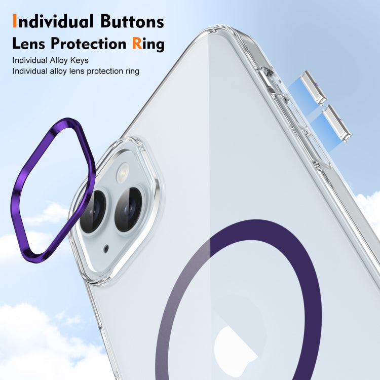 For iPhone 15 Ice Feel HD Transparent MagSafe PC Full Coverage Phone Case