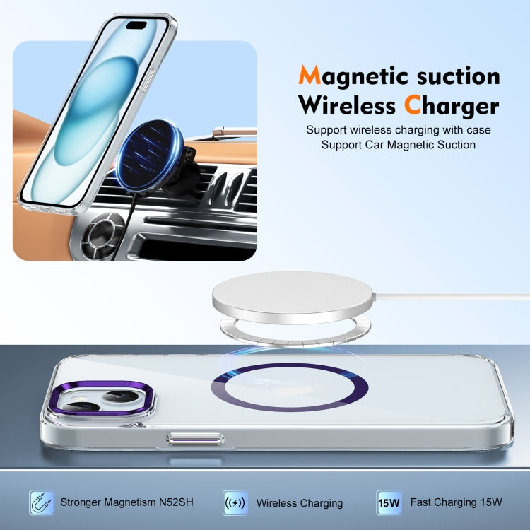 For iPhone 15 Ice Feel HD Transparent MagSafe PC Full Coverage Phone Case