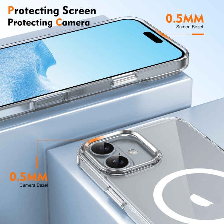For iPhone 16 Ice Feel HD Transparent MagSafe PC Full Coverage Phone Case