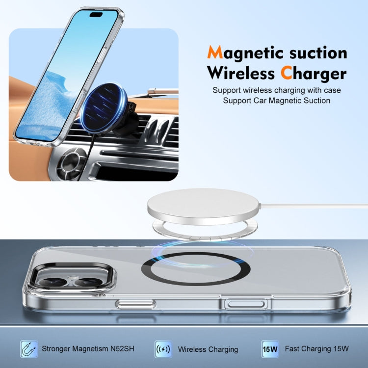 For iPhone 16 Ice Feel HD Transparent MagSafe PC Full Coverage Phone Case