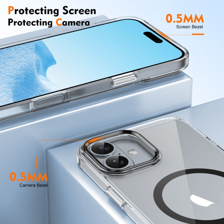 For iPhone 16 Ice Feel HD Transparent MagSafe PC Full Coverage Phone Case