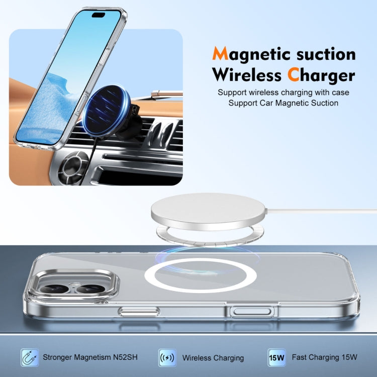 For iPhone 16 Plus Ice Feel HD Transparent MagSafe PC Full Coverage Phone Case